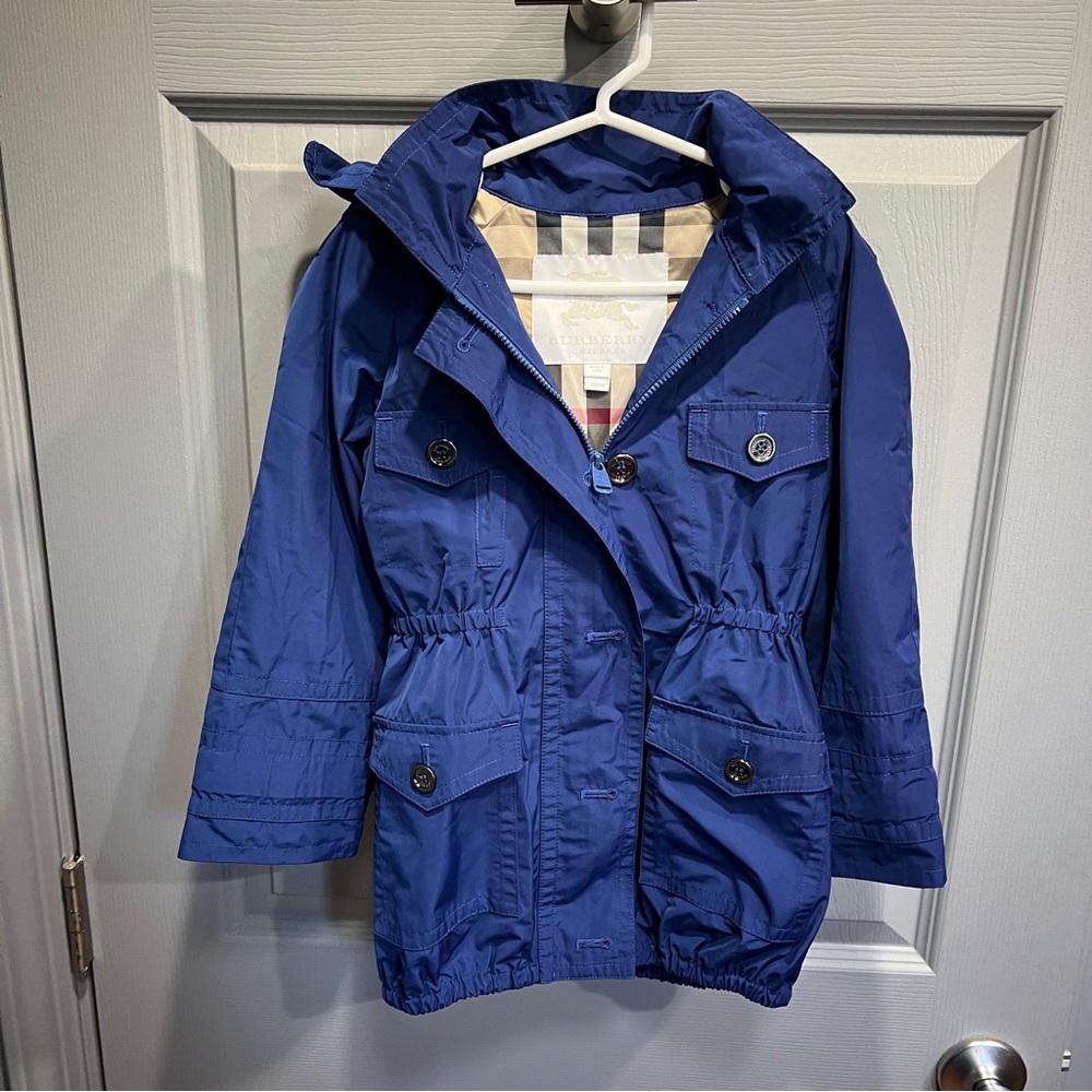 Burberry Kids Navy Rain Coat - Size 5